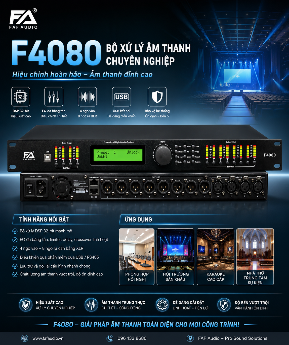 Thiết bị sử lý tín hiệu Cossover FA F4080
